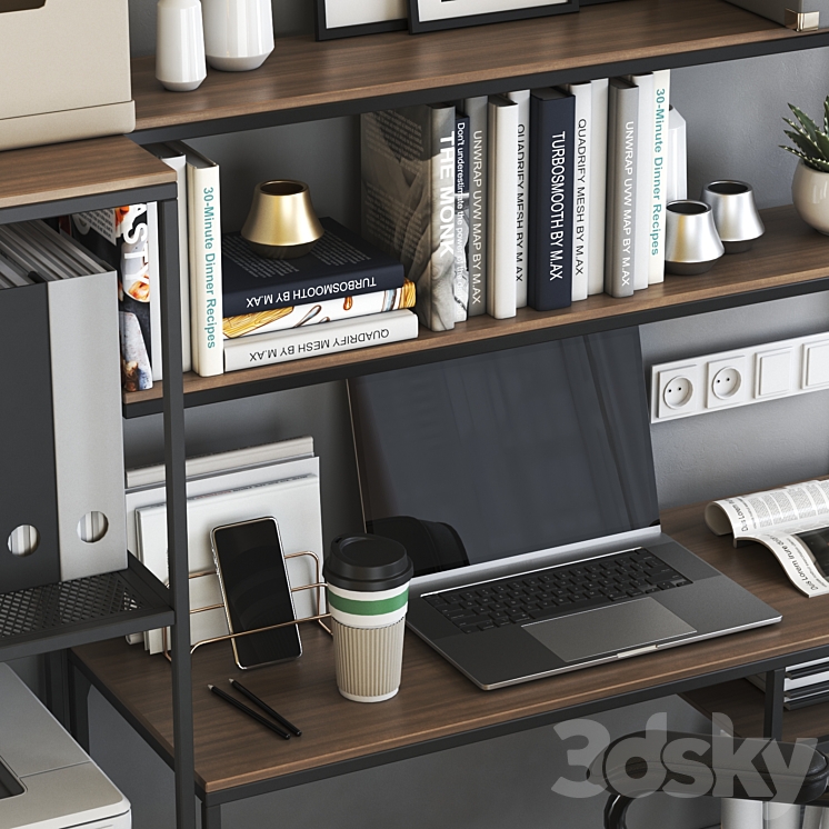 IKEA FJALLBO loft office workplace 3DS Max - thumbnail 2