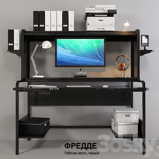 IKEA Fredde Workstation 3ds Max - thumbnail 1