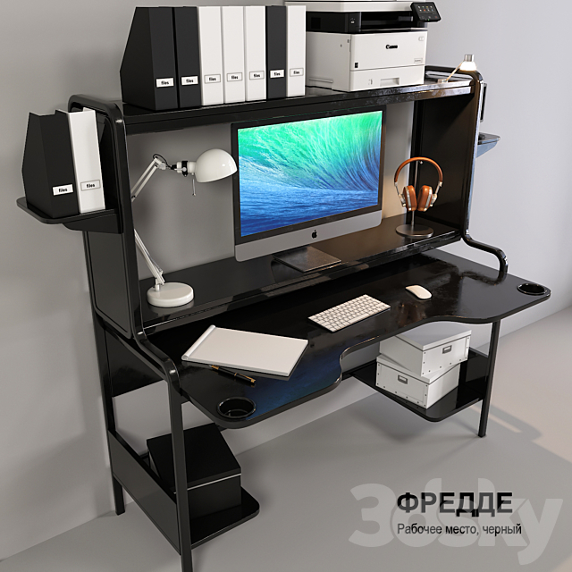 IKEA Fredde Workstation 3ds Max - thumbnail 2