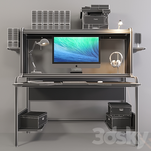 IKEA Fredde Workstation 3ds Max - thumbnail 3