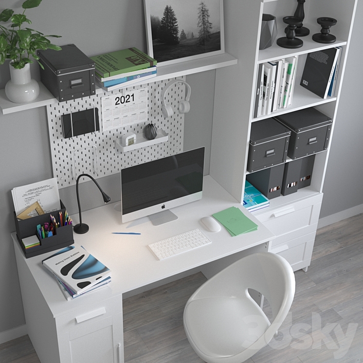 IKEA Home office 01 3DS Max - thumbnail 2