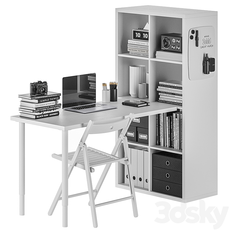 IKEA KALLAX \/ LAGKAPTEN Workplace 3DS Max Model - thumbnail 2