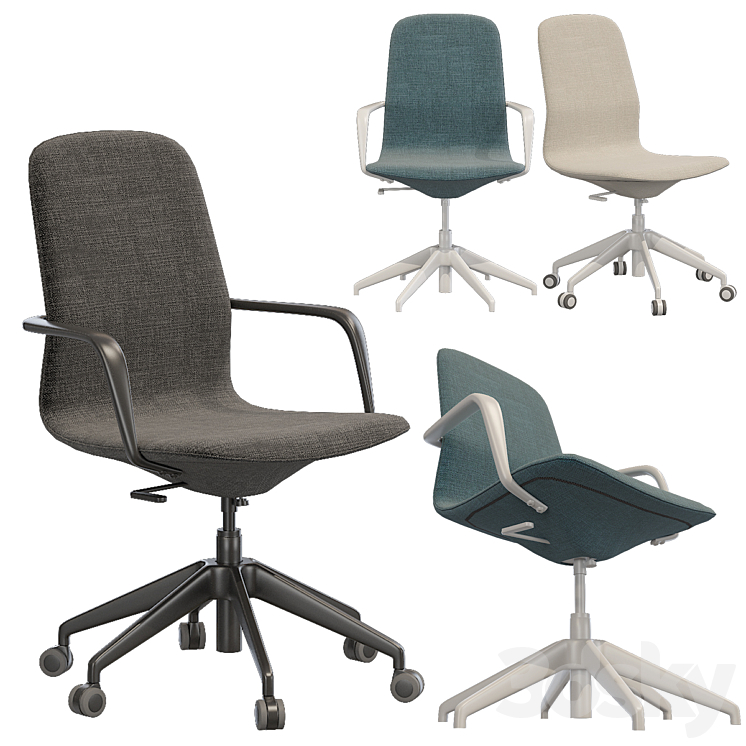 Ikea LANGFJALL office chair 3DS Max - thumbnail 1