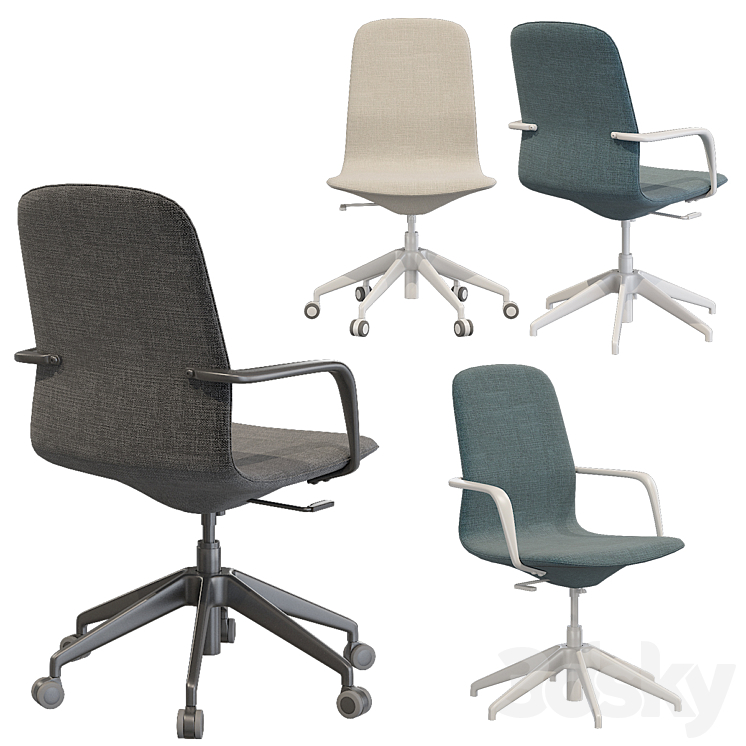 Ikea LANGFJALL office chair 3DS Max - thumbnail 2