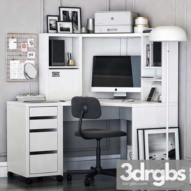 Ikea micke corner workplace 2 3dsmax Download - thumbnail 1