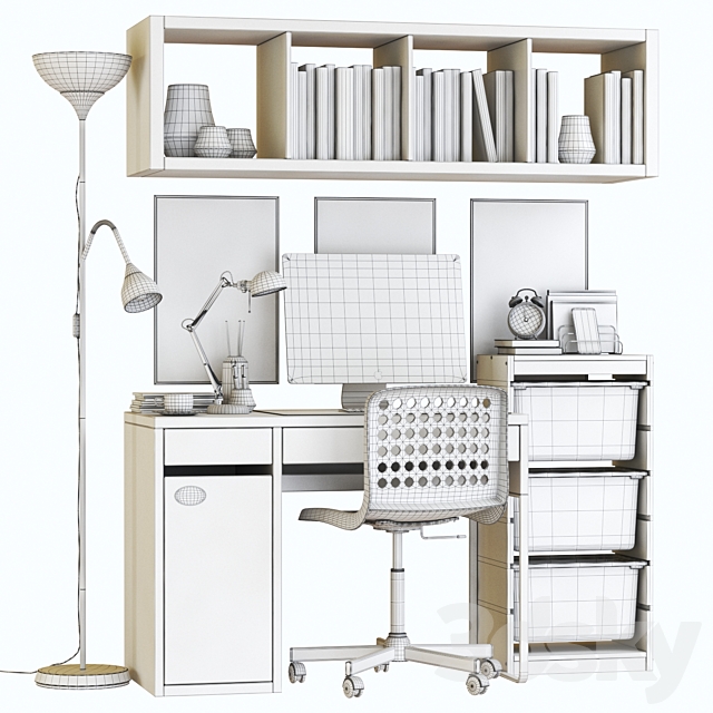 IKEA MICKE student workplace set 3DSMax File - thumbnail 3