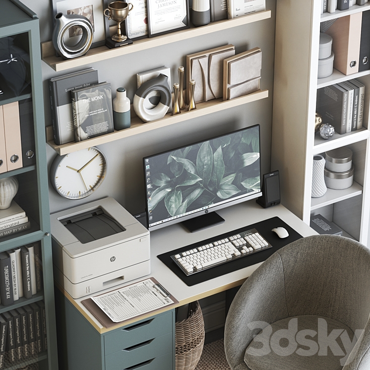 IKEA office workplace 105 3DS Max - thumbnail 2