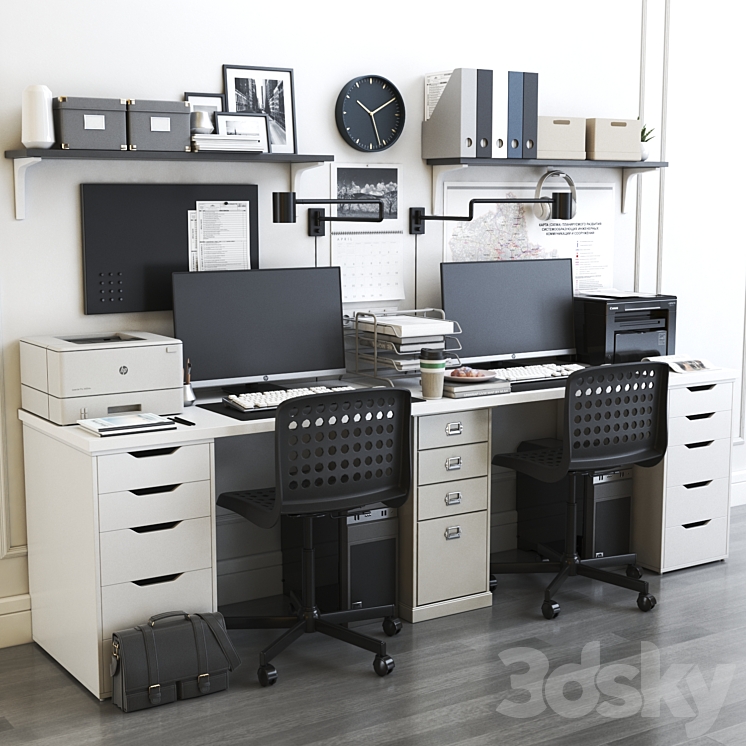 IKEA office workplace 11 3DS Max - thumbnail 1