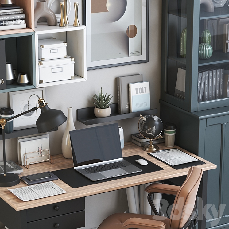 IKEA office workplace 125 3DS Max - thumbnail 2