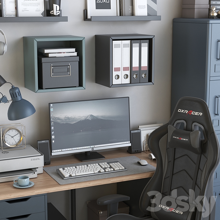 IKEA office workplace 130 3DS Max Model - thumbnail 2