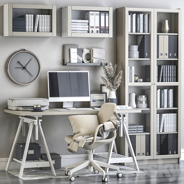 IKEA office workplace 131 3DS Max Model - thumbnail 1