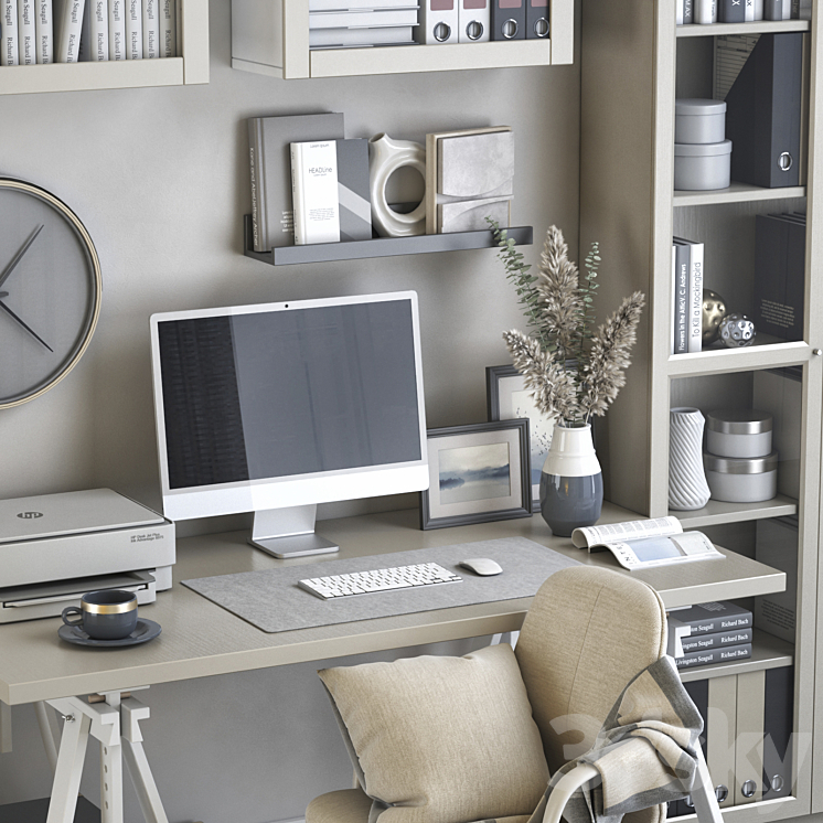 IKEA office workplace 131 3DS Max Model - thumbnail 2