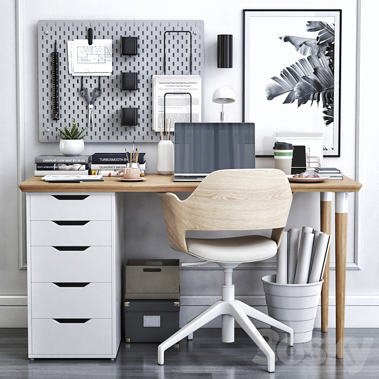 IKEA office workplace 16 3DS Max - thumbnail 1