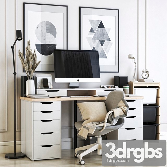 Ikea office workplace 21 2 3dsmax Download - thumbnail 1