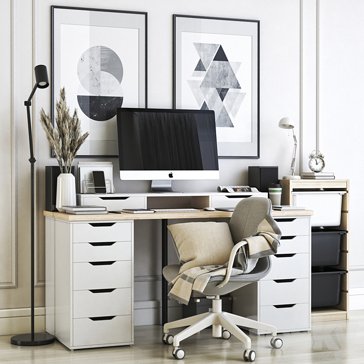 IKEA office workplace 21 3DS Max - thumbnail 1