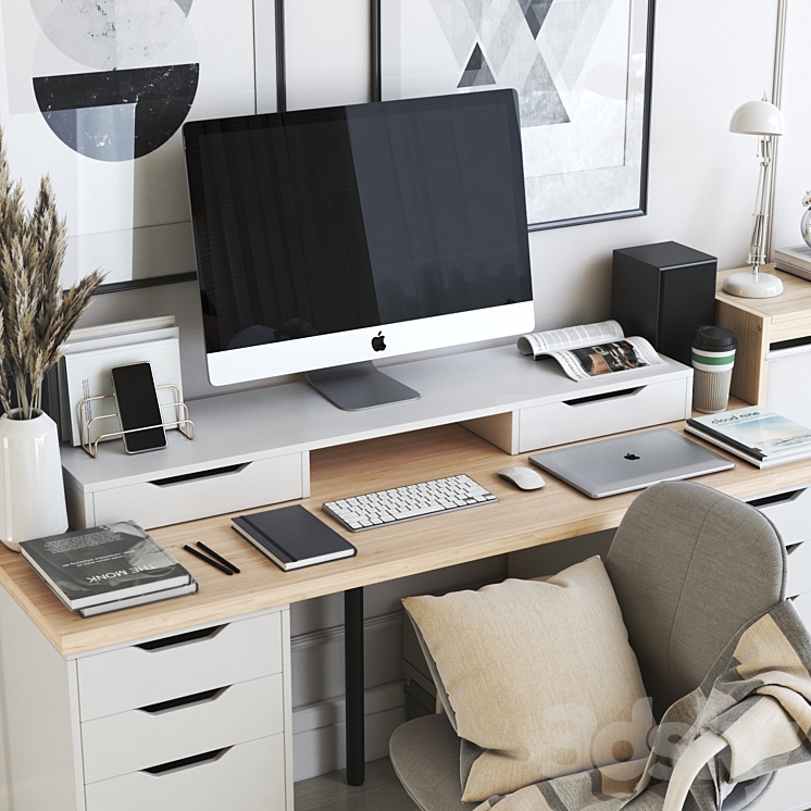 IKEA office workplace 21 3DS Max - thumbnail 2