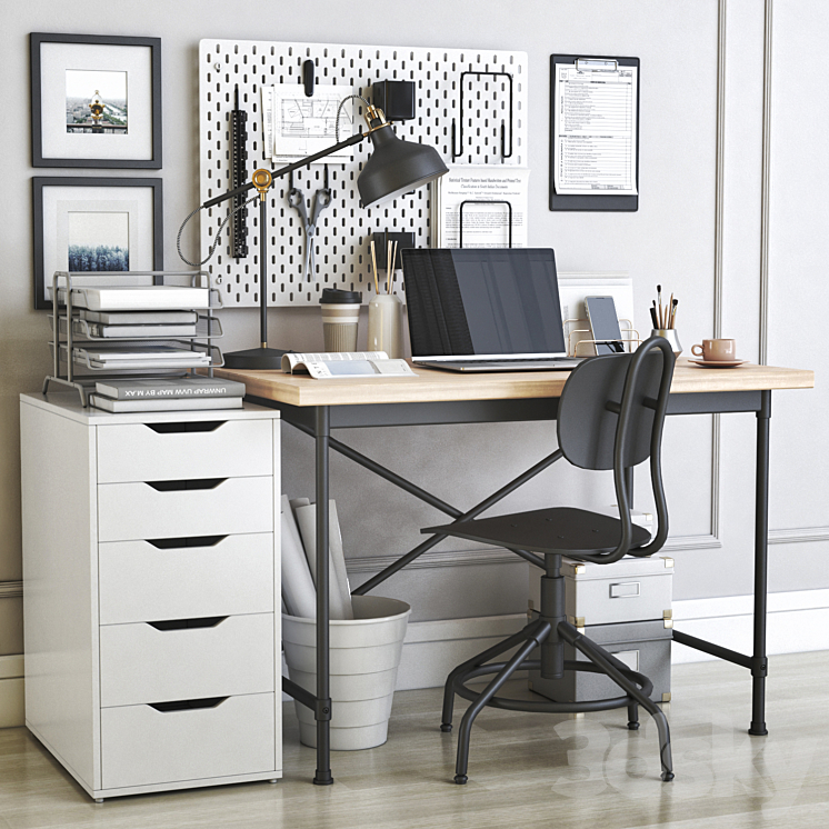 IKEA office workplace 32 3DS Max - thumbnail 1