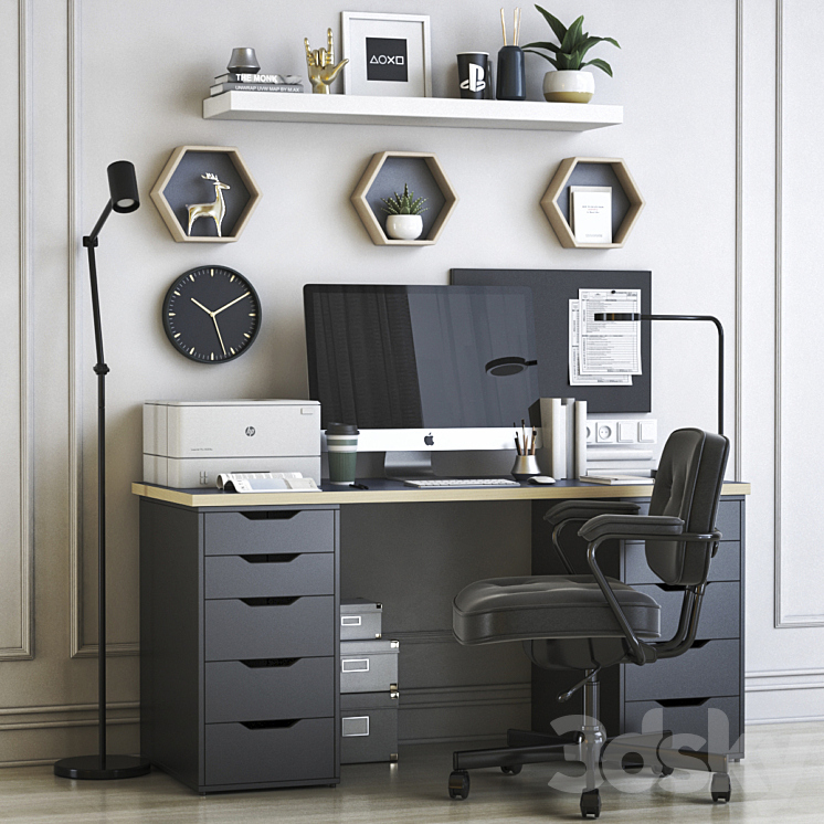 IKEA office workplace 42 3DS Max - thumbnail 1