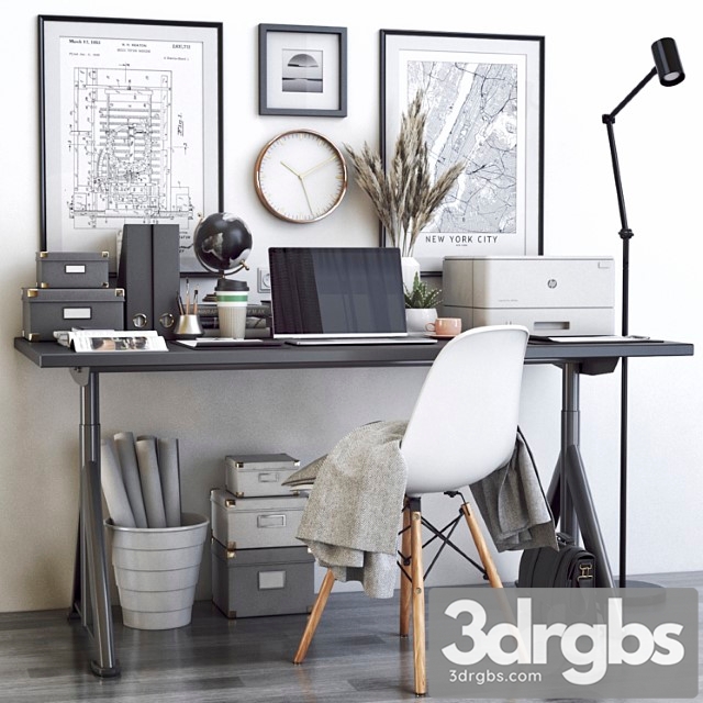 Ikea office workplace 44 2 3dsmax Download - thumbnail 1