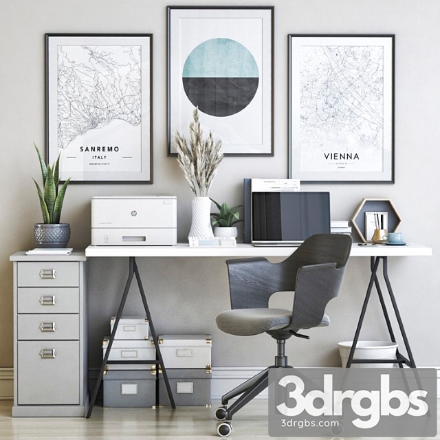 Ikea office workplace 47 2 3dsmax Download - thumbnail 1