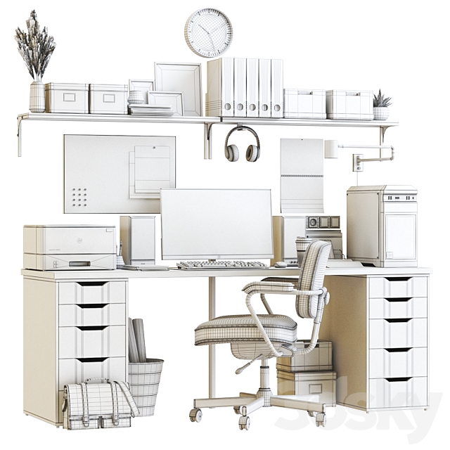 IKEA office workplace 5 3DSMax File - thumbnail 3