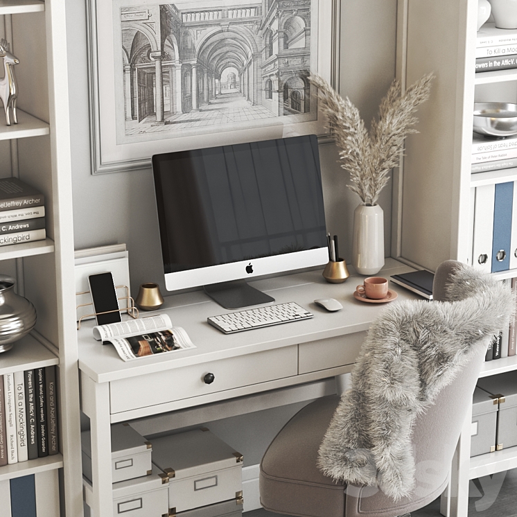 IKEA office workplace 50 3DS Max - thumbnail 2