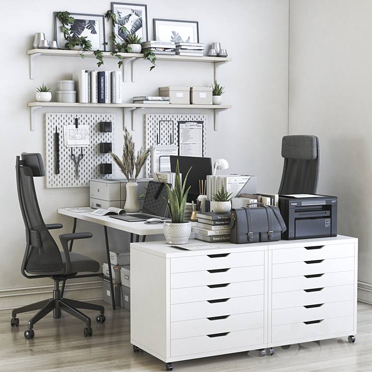 IKEA office workplace 54 3DS Max - thumbnail 1