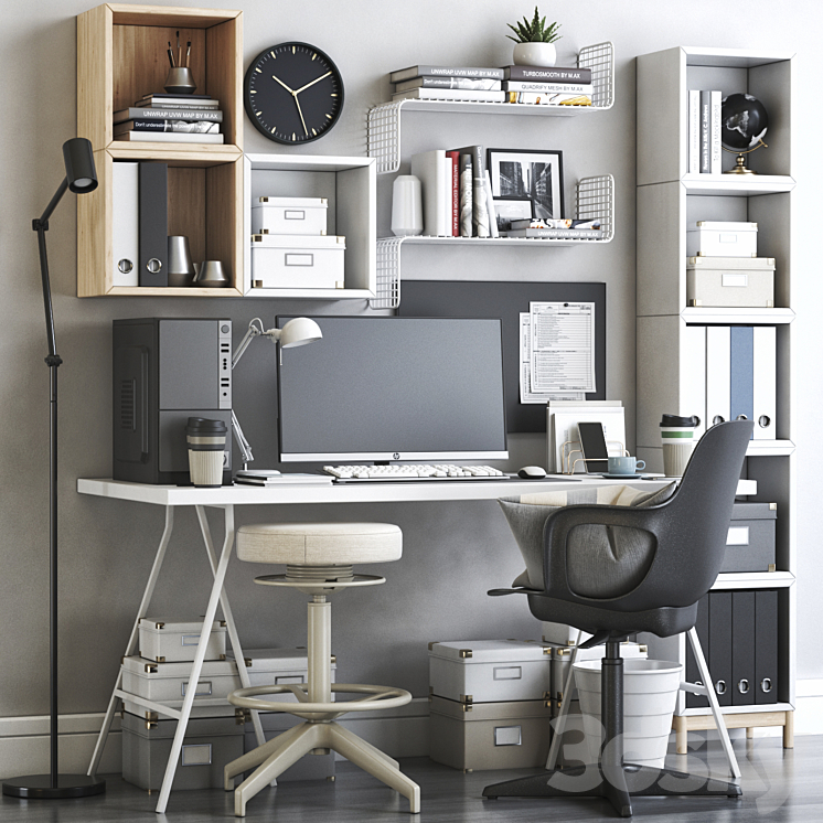 IKEA office workplace 61 3DS Max - thumbnail 1