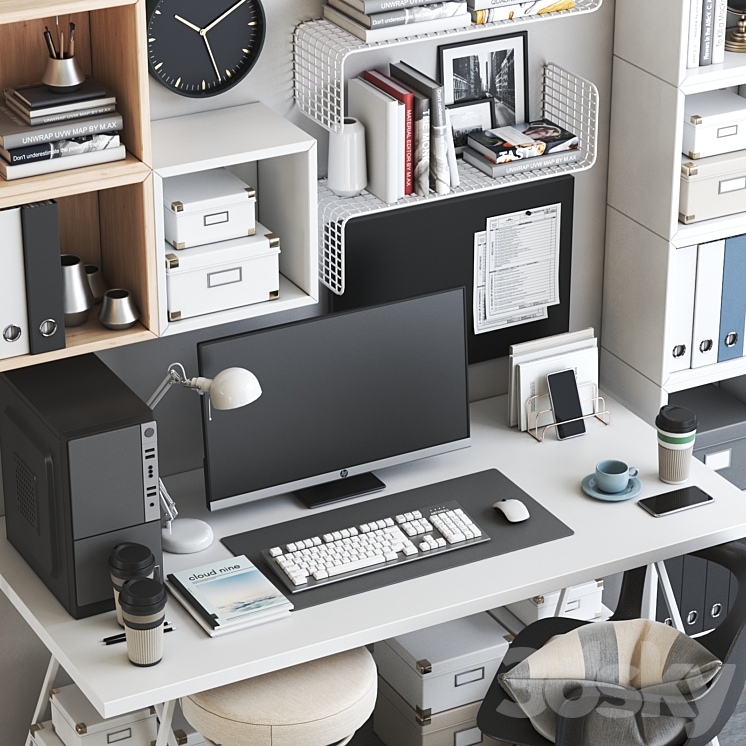 IKEA office workplace 61 3DS Max - thumbnail 2