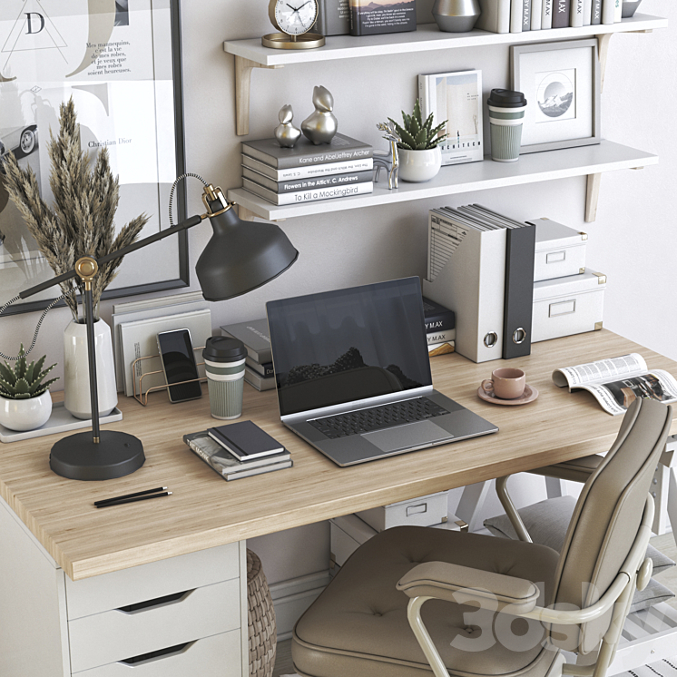 IKEA office workplace 67 3DS Max - thumbnail 2