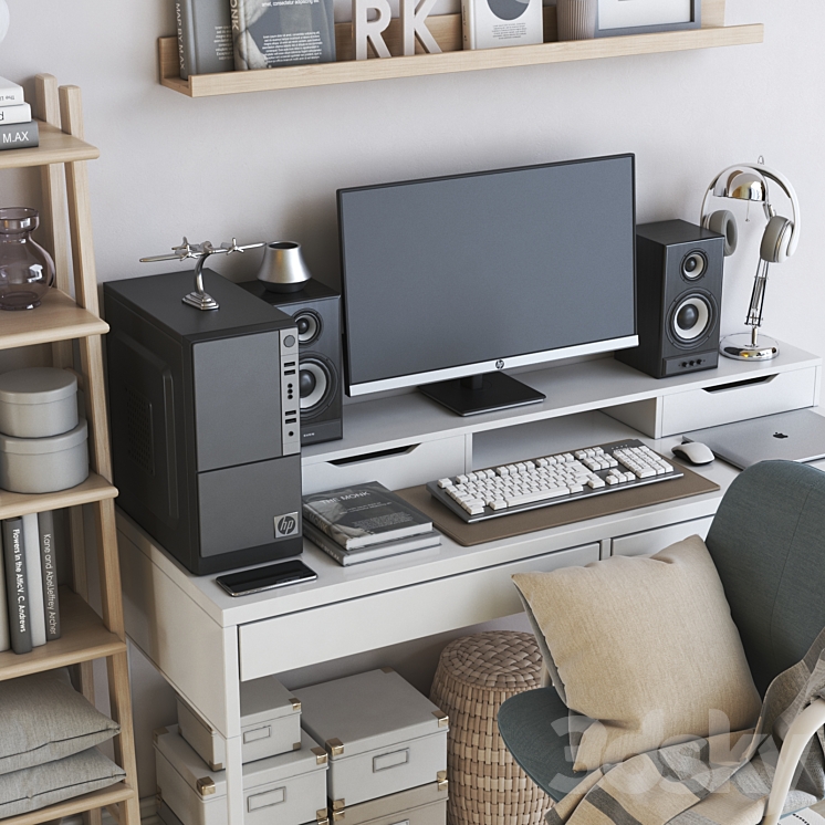 IKEA office workplace 68 3DS Max - thumbnail 2