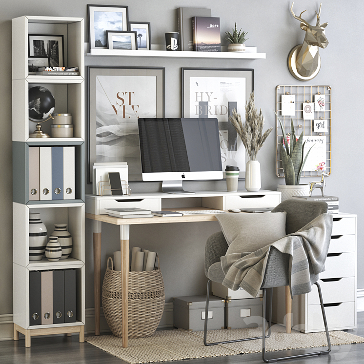 IKEA office workplace 69 3DS Max - thumbnail 1