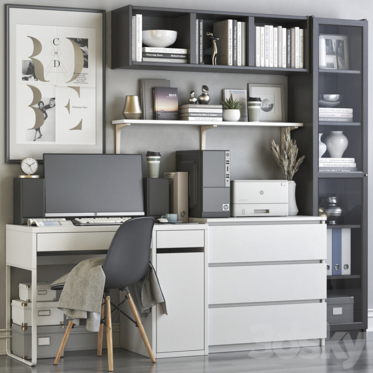 IKEA office workplace 70 3DS Max - thumbnail 1