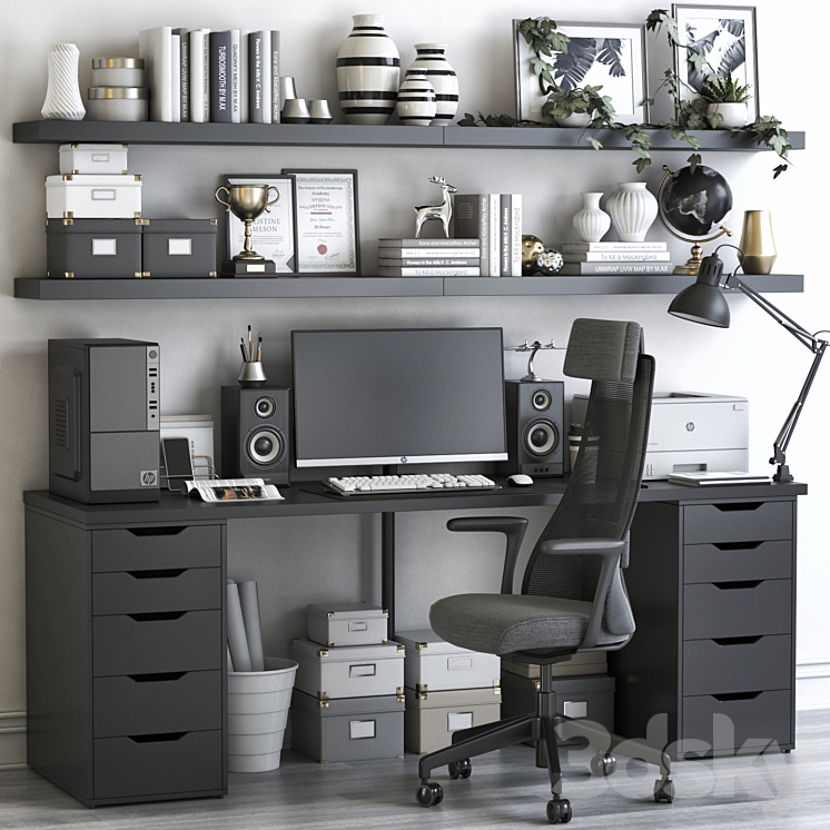 IKEA office workplace 72 3DS Max - thumbnail 1