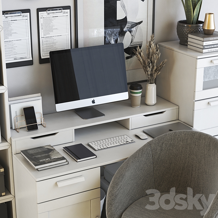 IKEA office workplace 83 3DS Max - thumbnail 2