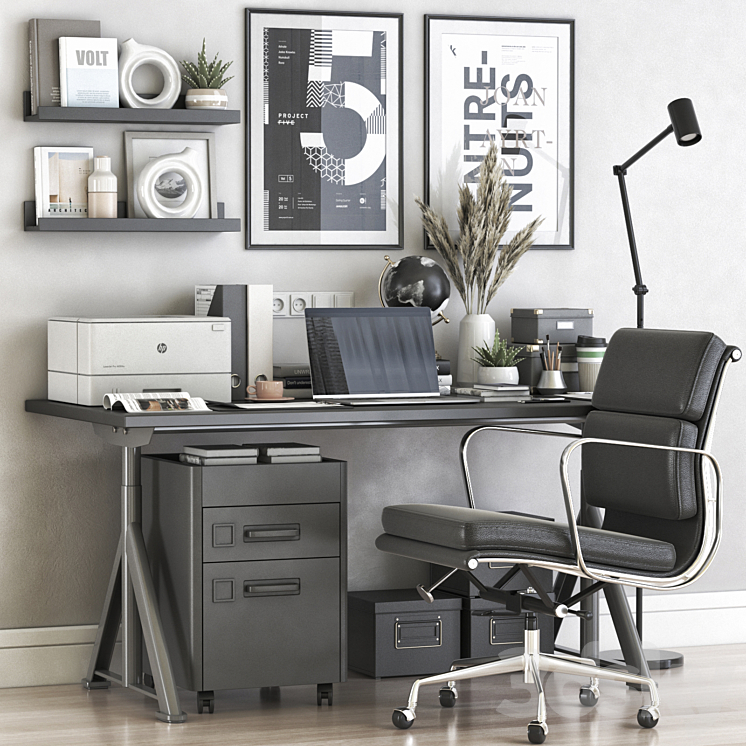 IKEA office workplace 85 3DS Max - thumbnail 1