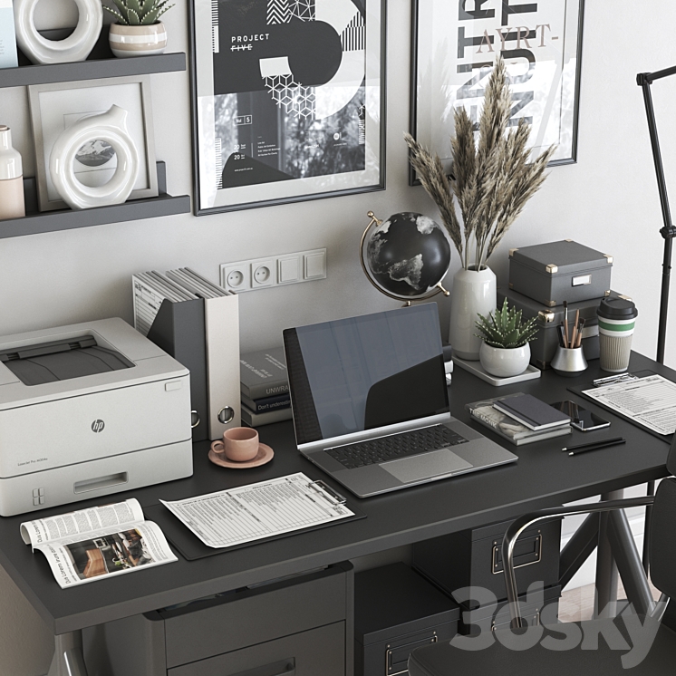 IKEA office workplace 85 3DS Max - thumbnail 2