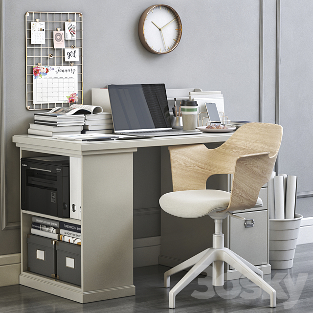 IKEA office workplace 9 3DSMax File - thumbnail 1