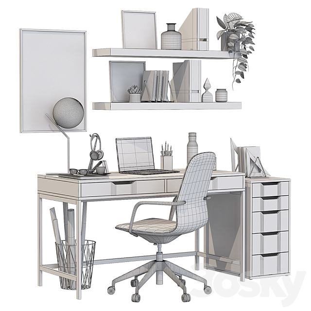 Ikea office workplace blue 3DSMax File - thumbnail 4