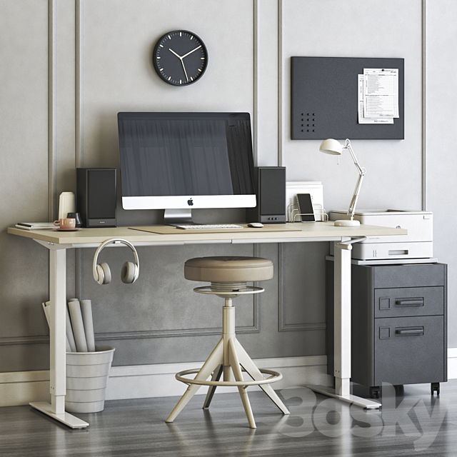 IKEA SKARSTA home and office workplace 3DSMax File - thumbnail 1