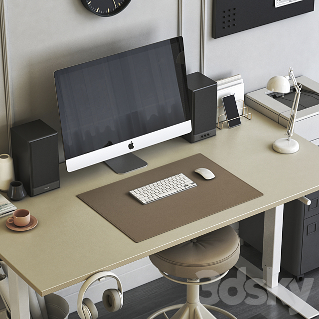 IKEA SKARSTA home and office workplace 3DSMax File - thumbnail 2