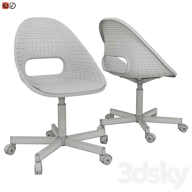 IKEA work chair LOBERGET _ BLISKER 3DSMax File - thumbnail 2