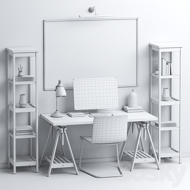 IKEA workplace set 3DSMax File - thumbnail 3