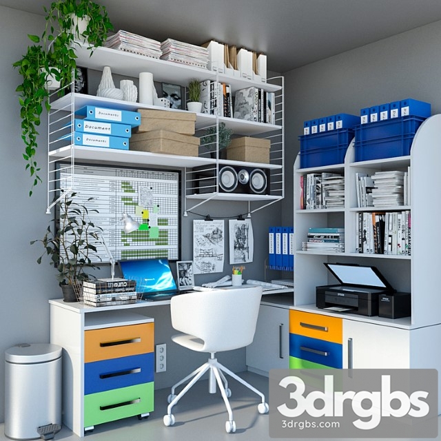 Ikea workplace workspace 2 3dsmax Download - thumbnail 1