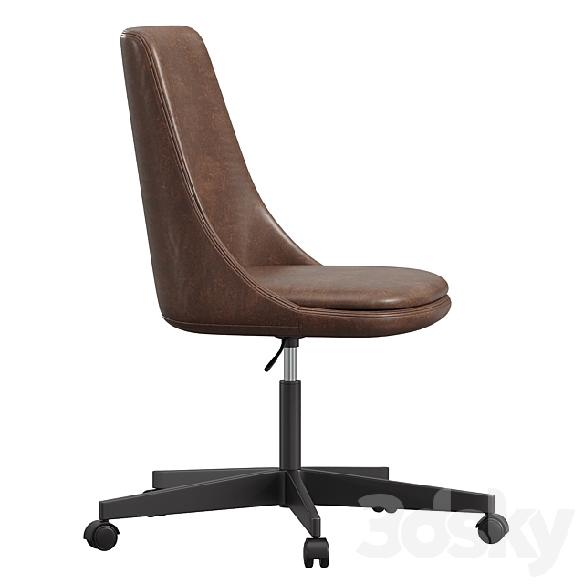 Jaz Leather Swivel Desk Chair 3ds Max - thumbnail 2