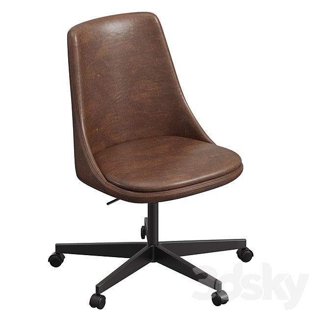 Jaz Leather Swivel Desk Chair 3ds Max - thumbnail 3