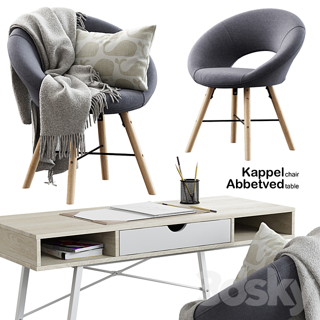 Jysk _ Kappel Chair + Abbetved Table 3DSMax File - thumbnail 1