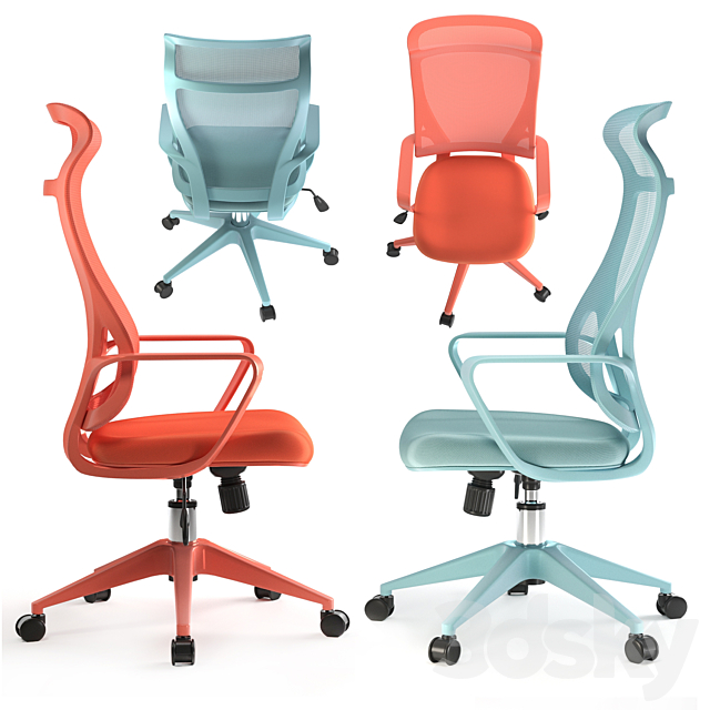 Kirby office chair 3ds Max - thumbnail 3