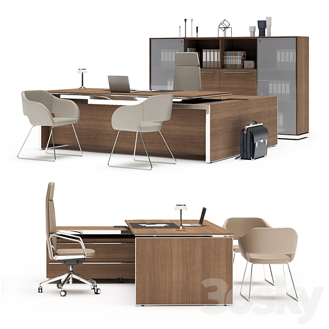 LAS EOS Executive Desk 3DS Max Model - thumbnail 2