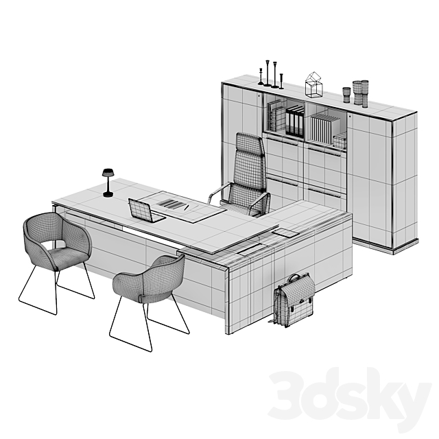 LAS EOS Executive Desk 3DS Max Model - thumbnail 3